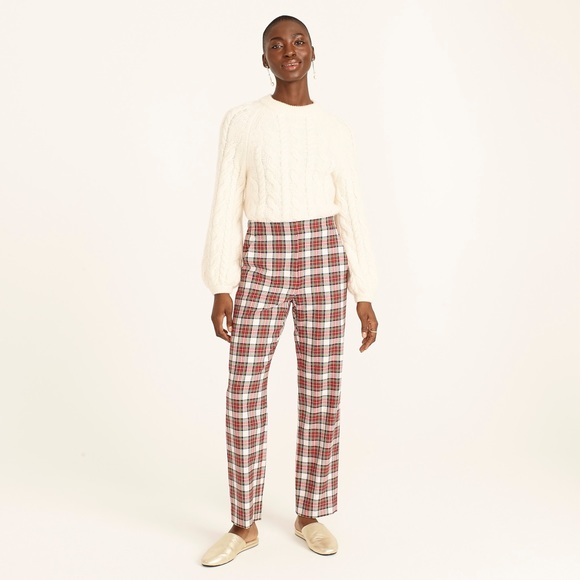 J. Crew Pants - J.Crew straight-leg bi-stretch wool pant Snowy Stewart tartan plaid BD276